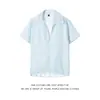Camisa de Verano para Hombre de Seda de Hielo, Camisa Estampada Moderna y Elegante, Fresca y Transpirable, Camisa Elástica de Manga Corta, Estilo Delgado