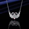 Xiaohongshu Kuaishou Douyin Influencer En Vivo Collar Chapado en Plata Piedra de Alto Carbono Diamante Cuadrado Lágrima Forma de Pera Colgante para Mujer Venta al por Mayor