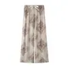 Pantalones de Algodón y Seda Delgados de Cintura Alta Pierna Ancha Hechos a Medida, Adecuados para Ropa Exterior, Primavera y Otoño, Pantalones Largos Casuales Modernos y Elegantes