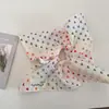 Scrunchie Colorido de Bolinhas Dupla Camada Estilo Coreano Menina Dopamina Lenço Quadrado Prendedor de Cabelo Coque Acessório de Cabelo
