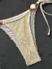 2026 Novo Estilo Europeu e Americano Padrão de Concha Biquíni Tomara-que-caia Sexy Triângulo com Amarração Roupa de Banho para Mulheres Férias na Praia