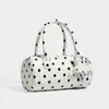 Bolsa feminina estilo ins coreano, bolsa bowling, bolsa transversal de bolinhas doce, bolsa Boston, bolsa de ombro para mulheres