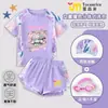 Traje de Banho Estampado de Desenho Animado Anime Novo 2026 para Crianças e Meninas, Conjunto de Roupa de Banho de Duas Peças, Estilo da Moda