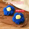 Flor de Crochê Feita à Mão Flor de Lã Crochê 7cm Grande Pomposa Algodão Leite Flor com Fio Duplo Crochê à Mão Acessórios DIY