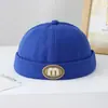 Chapéu de Proprietário Infantil Moda Estilo Chinês Chapéu de Bebê Outono Chapéu Melão para Meninos Chapéu Oval com Letra Hip-Hop Tendência
