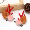 Pinzas para el pelo de asta de reno navideñas transfronterizas, accesorios para el pelo, pasadores decorativos de asta de reno simulada con temática de bosque navideño