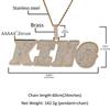 Moda Europea y Americana Itálica Diamante Cuadrado Grande Colgante de Letra Collar Hip-Hop Joyería Personalizada Rap para Hombre de Alta Gama