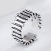 Anillo Liso de Plata de Ley 925 Dongdaemun Japonés y Coreano Estilo Ins Nicho Asimétrico Europeo y Americano Plata Tailandesa Antigua
