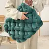 Fideos Instantáneos Cojín Tejido de Spandex Almohada Tejida a Mano Cojín Cuadrado Cojín Lumbar para Sofá Cojín para Mesa de Estudiante Tatami