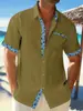 2025 Camisa de Manga Corta Hawaiana Amazon Hombres Europeos y Americanos Comercio Exterior Transfronterizo Primavera Nueva Camisa de Encaje Pedido