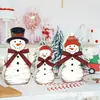 Adorno Navideño de Muñeco de Nieve de Madera para Amazon Transfronterizo, Manualidad Decorativa para el Hogar, Regalo de Festividades Invernales, Decoración de Mesa