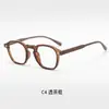 Gafas Gruesas Mate para Hombre en Stock, Monturas de Moda Retro Color Té Estilo Callejero para Mujer, Comercio Exterior de Gama Alta Tr