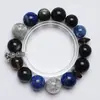Amor Profundo por el Vino y la CanciónPulsera de Obsidiana Plateada de Cristal Natural para Mujer, Diseño de Moda, Pulsera de Lujo Ligero al por Mayor