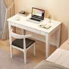 Escrivaninha Estreita de Madeira Maciça, Simples Mesa de Computador para Casa, Mesa de Escritório, Mesa de Estudo para Quarto de Apartamento Pequeno, Mesa de Escrita para Aluno do Ensino Fundamental