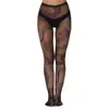 Meias Fio a Fio Meia-Calça Europeia e Americana Meias Arrastão Sexy Padrão Retrô Renda Tatuagem Renda Jacquard Body Renda Recortada Meias de Base