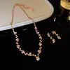 Pendientes Redondos con Borlas de Pedrería Geométrica Europeos y Americanos Más Vendidos Set de Collar Accesorios de Diseño de Joyería de Lujo Ligero de Alta Gama
