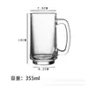 Copo de vidro Jingxiang para cerveja artesanal, capacidade grande para uso doméstico, copo de cerveja espesso com alça, Copo Herói Comercial