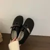 Zapatos para mujer estilo Birkenstock, con forro de felpa, que aumentan la altura, colección otoño/invierno 2026, zapatos Mary Jane de suela gruesa, zapatos de algodón cálidos y acogedores