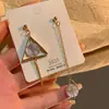 Novo estilo fresco e doce estilo japonês e coreano design senso de moda brincos assimétricos geométricos triângulo pingente brincos acessórios femininos