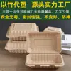 [Substitua Plástico por Bambu] Caixas Descartáveis para Hambúrgueres, Caixas Bento, Caixas de Embalagem para Sobremesas e Bolos, Utensílios de Mesa Descartáveis para Acampamento ao Ar Livre