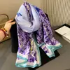 Nova Moda Estilo Primavera e Verão 2025 Lenço Longo de Seda Elegante Lenço Longo de Cetim Lijing para Mãe Leve Versátil para Viagem