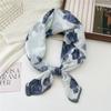 68 Algodón y Lino Estilo Coreano Pañuelo Cuadrado Pequeño para Mujer Primavera y Otoño Versátil Suave Transpirable Protección para el Cuello Pañuelo Fino Decorativo Pañuelo Pequeño