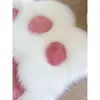 Alfombra de Pata de Gato Lana Sintética Piel Sintética de Conejo Alfombrilla de Piso Junto a la Cama Dormitorio Decoración de Celebridad de Internet Accesorio Lindo para Fotos Manta Decorativa de Felpa Larga