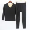 Traje térmico de terciopelo sin costuras de calentamiento rápido para hombre Ropa de otoño sur Pantalones largos Camiseta interior de invierno engrosada con forro polar