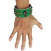 Pulsera de Calavera Gótica con Diamantes Joyería Diseño Original Pulsera de Cuero PU