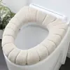 Almofada de assento de vaso sanitário quente e espessa para outono e inverno, almofada de anel de vaso sanitário com padrão de abóbora tricotada, almofada de assento de banheiro, atacado para uso doméstico