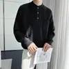 Suéter para hombre otoño e invierno engrosado ajuste slim prenda interior invierno 2023 nuevo tejido de punto talla grande moderno estilo perezoso pareja