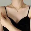 Europeu e americano ins joias Spice Girl Double Chain Freshwater Pearl Colar Colar Feminino Colar Titanium Aço chapeado 18K Ouro P832