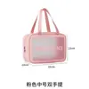 Bolsa de Higiene Pessoal Portátil de Viagem Grande Capacidade PU Impermeável Fosca Bolsa de Cosméticos Bolsa de Armazenamento Transparente com Separação de Seco e Molhado Bolsa de Natação