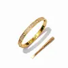 [02] calidad de alta gama tarjeta hogar diez estrella de diamante destornillador pulsera de acero de titanio serie amor pulsera para hombre y mujer