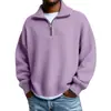 Suéter de Punto para Hombre con Media Cremallera de Color Sólido con Mangas Largas - Venta Caliente Otoño e Invierno 2026 - Amazon Europeo y Americano Transfronterizo