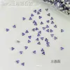 Acessório de strass para nail art em zircônia chanfrada 5A triangular, popular online, strass para unha mini de fundo chato 3mm com design de laço