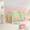 Bolso de Mano de Malla Simple de Verano para Mujer, Bolsa Portátil para Almacenamiento de Snacks para Camping, Gran Capacidad, Bolsa de Compras de Supermercado para Mujer
