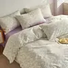 Juego de ropa de cama de cuatro piezas de algodón con estampado floral pequeño estilo pastoral retro americano funda de edredón y sábana de cama de 1.8 m juego de tres piezas 1.5 para niña