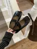 2026 Zapatos Planos Estilo Coreano para Mujer Zapatos Mary Jane con Lazo Tacón Grueso Corte Bajo Zapatos Individuales Piel Suave Zapatos de Hebilla Punta Cuadrada