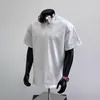 Camiseta de Cor Sólida para Homens, Algodão Puro, Manga Curta, Estilo Americano, Básica, Casual, Relaxada, Vintage, Simples, Elegante, Manga Meia-Manga Limpa e Elegante