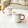 Taza de cerámica con relieve de suéter navideño transfronterizo, taza con patrón de tejido, taza de café, regalo navideño, taza de agua