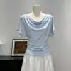 Estilo Coreano Verão Novo Preguiçoso Solto Gola V Manga Curta Camiseta Feminina Solta Casual Versátil Sexy Top 2026