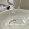 Estilo Idêntico de Blogueira Coreana Joia de Prata de Nicho de Luxo Prata Esterlina S925 Colar Simples de Corda Estilo Elegante Versátil