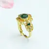 Anillo de Jade Azul Agua Grado A Natural Guan Yu Anillo de Piedra Preciosa Transmisión en Vivo Venta Caliente Productos de Bienestar Al Por Mayor S5051207