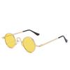 Nova redonda retro pequena armação óculos de sol estilo coreano moda metal óculos de sol para homens e mulheres