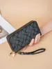 Carteira Impressa de Luxo para Mulheres 2025 Nova Longa de Grande Capacidade Bolsa Clutch com Zíper Duplo e Alça de Pulso para Celular