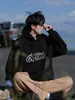 Fornecimento direto da fábrica suéter pesado 250g americano estampado com forro de fleece masculino outono e inverno hip-hop meninos casaco com capuz esportivo