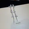Brincos de Borboleta com Franja de Zircônia Ultra Brilhante Agulha de Prata Design de Nicho Brincos de Tarraxa Temperamento Elegante e Fashion Brincos Pendentes Joias para Orelha