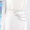 Cadena de cintura geométrica versátil con personalidad sencilla y joyería transfronteriza europea y americana, cadena de cuerpo de moda con borlas multicapa sexy de metal
