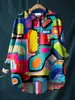 Nuevas Camisas Casuales de Manga Larga para Mujer Transfronterizas 2025, Camisas de Moda para Verano y Otoño, Serie Multicolor con Impresión Digital 3D